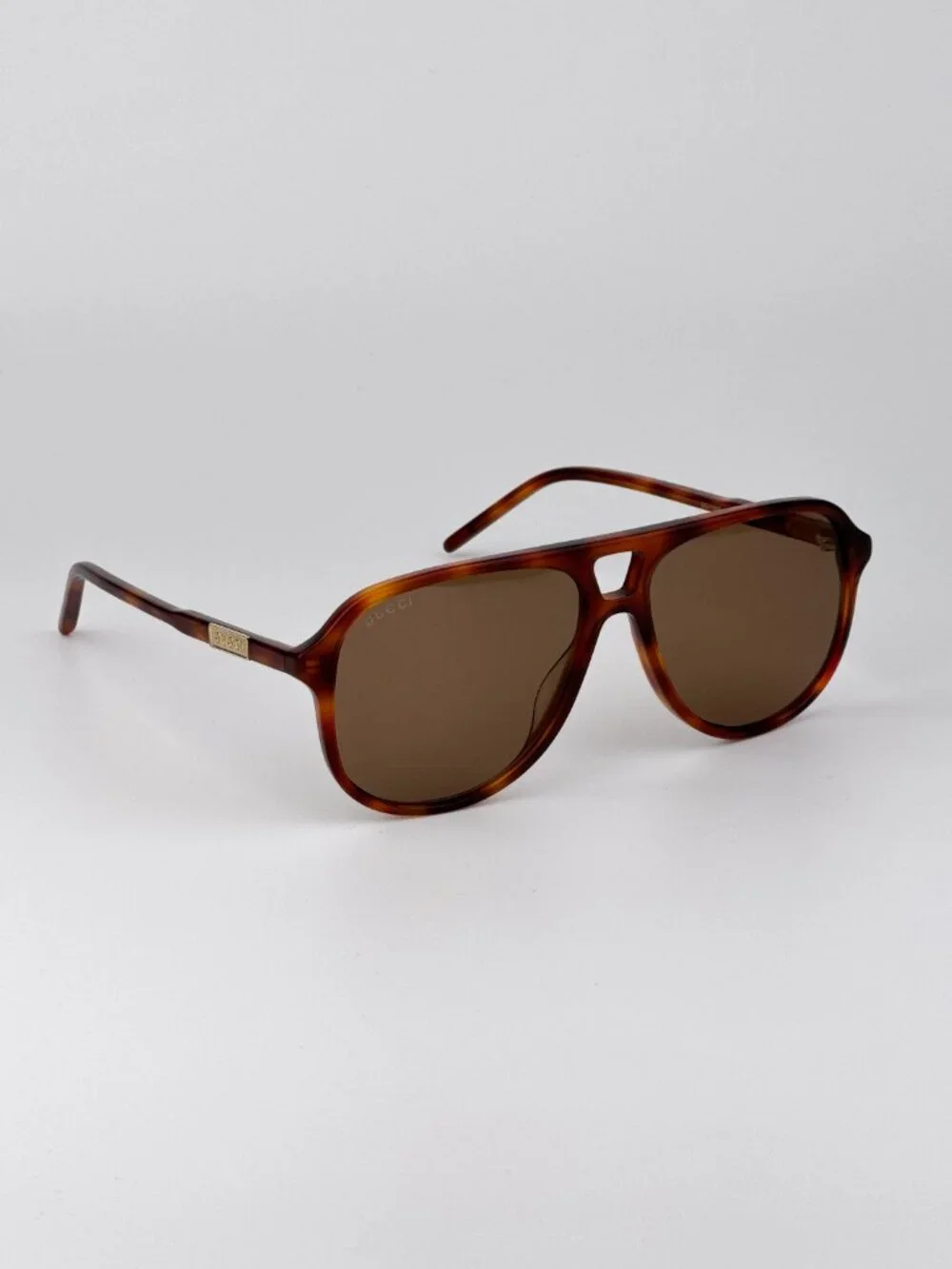 Gucci Sunglasses Havana Brown Pilot Frame Brown Lenses GG1156S 003 NEW AUTHENTIC